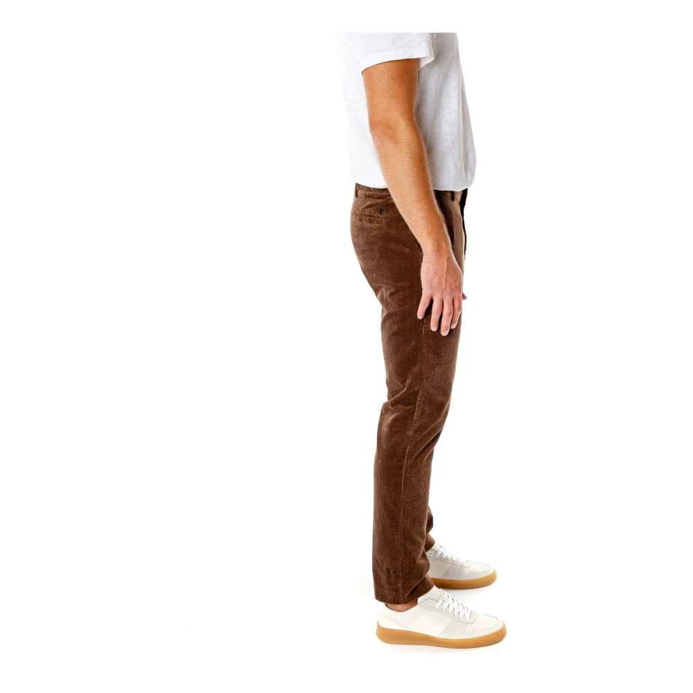 Nn07 Slimme Corduroy Chino Broek Brown Heren