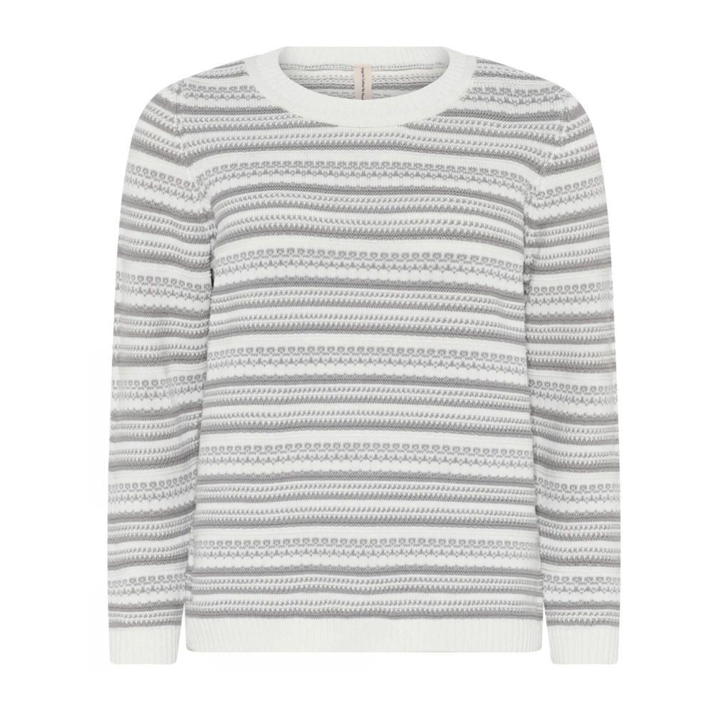 Skovhuus Off-White Twee Kleur Gestreepte Pullover Blouse Multicolor Dames