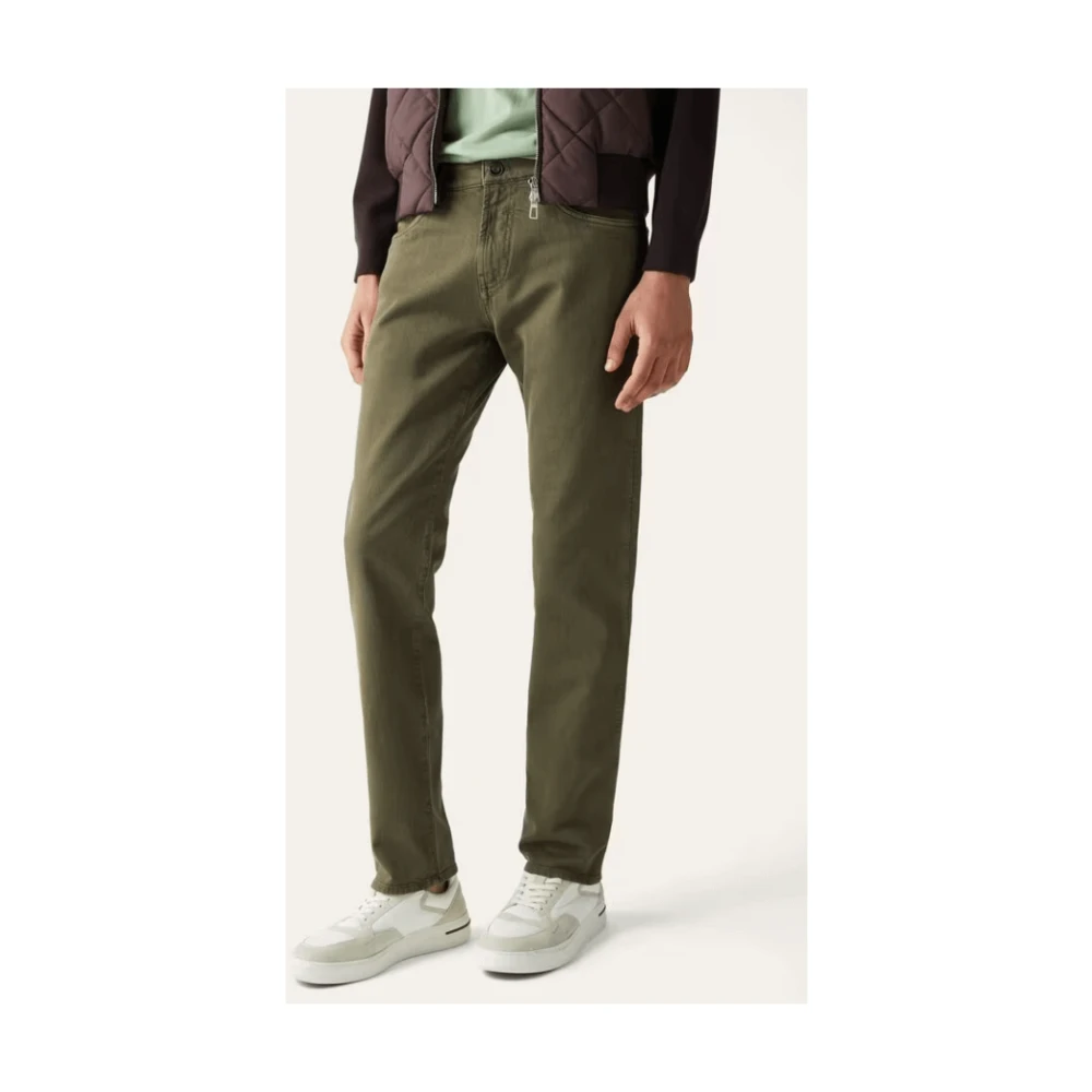 Loro Piana Groene Five-Pocket Denim Broek Green Heren