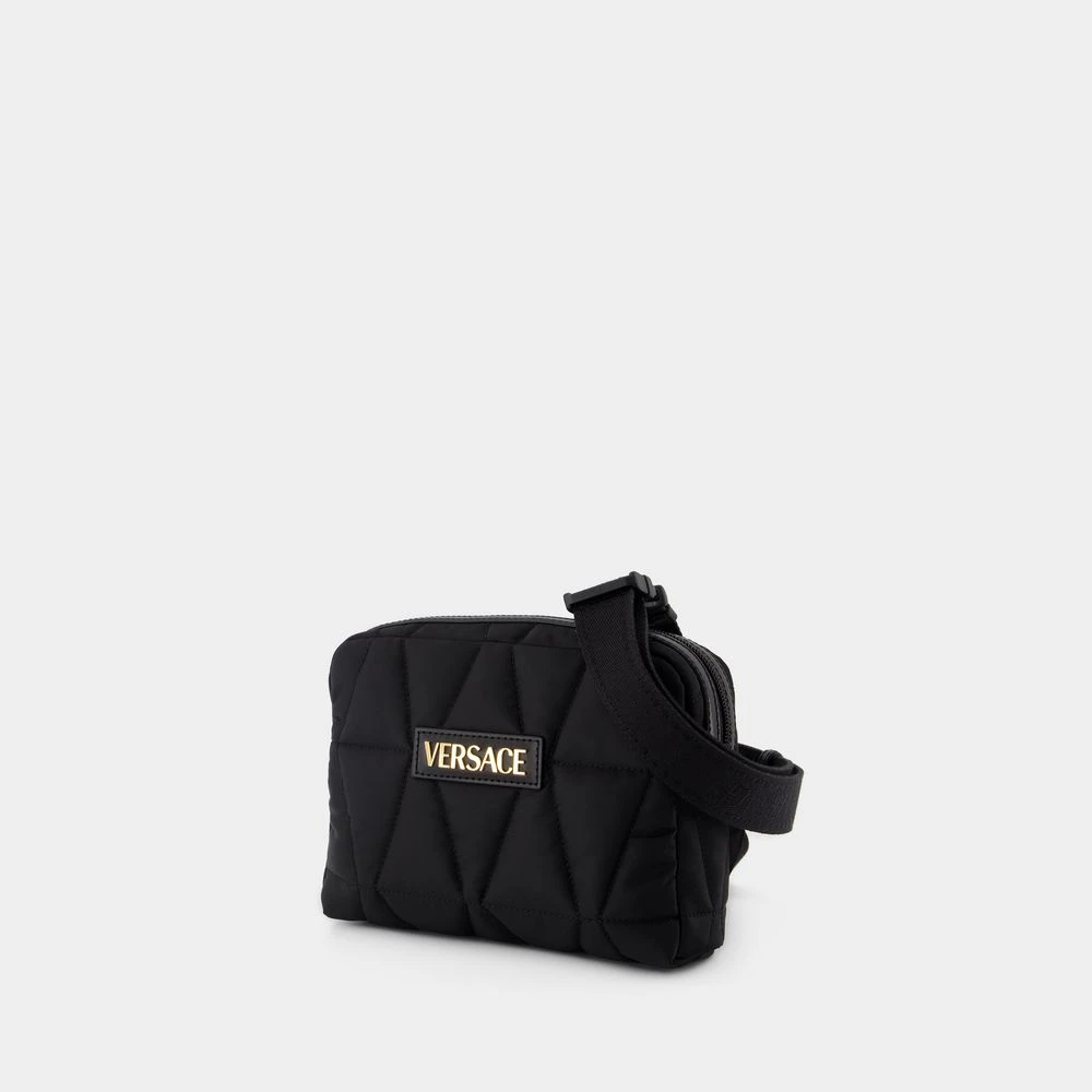 Versace Zwarte Nylon Bum Heuptas Black Heren