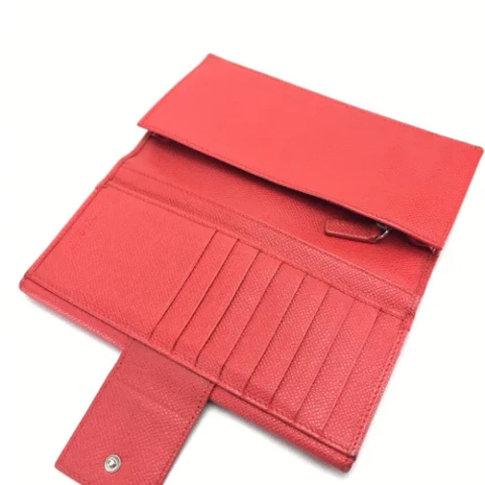 Bvlgari Vintage Pre-owned Leather wallets Red Dames