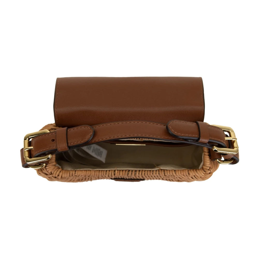 Ralph Lauren Schoudertas met magnetische knoop Brown Dames