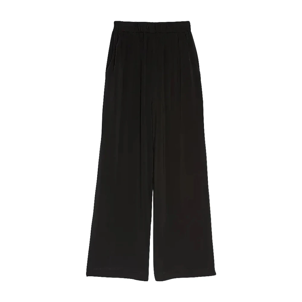 Max Mara Wijde Jerseybroek Nero Black Dames
