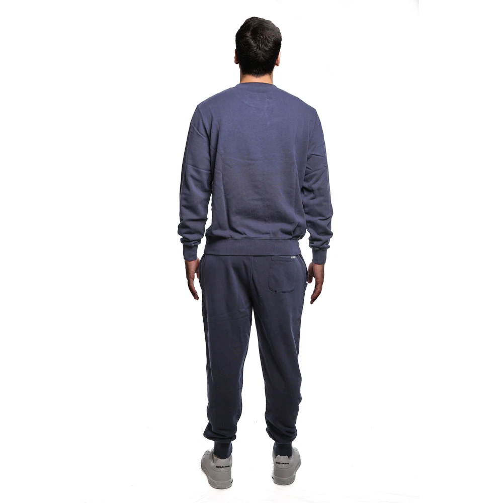 Sun68 Blauwe Katoenen Sweatshirt met Geborduurde Details Blue Heren