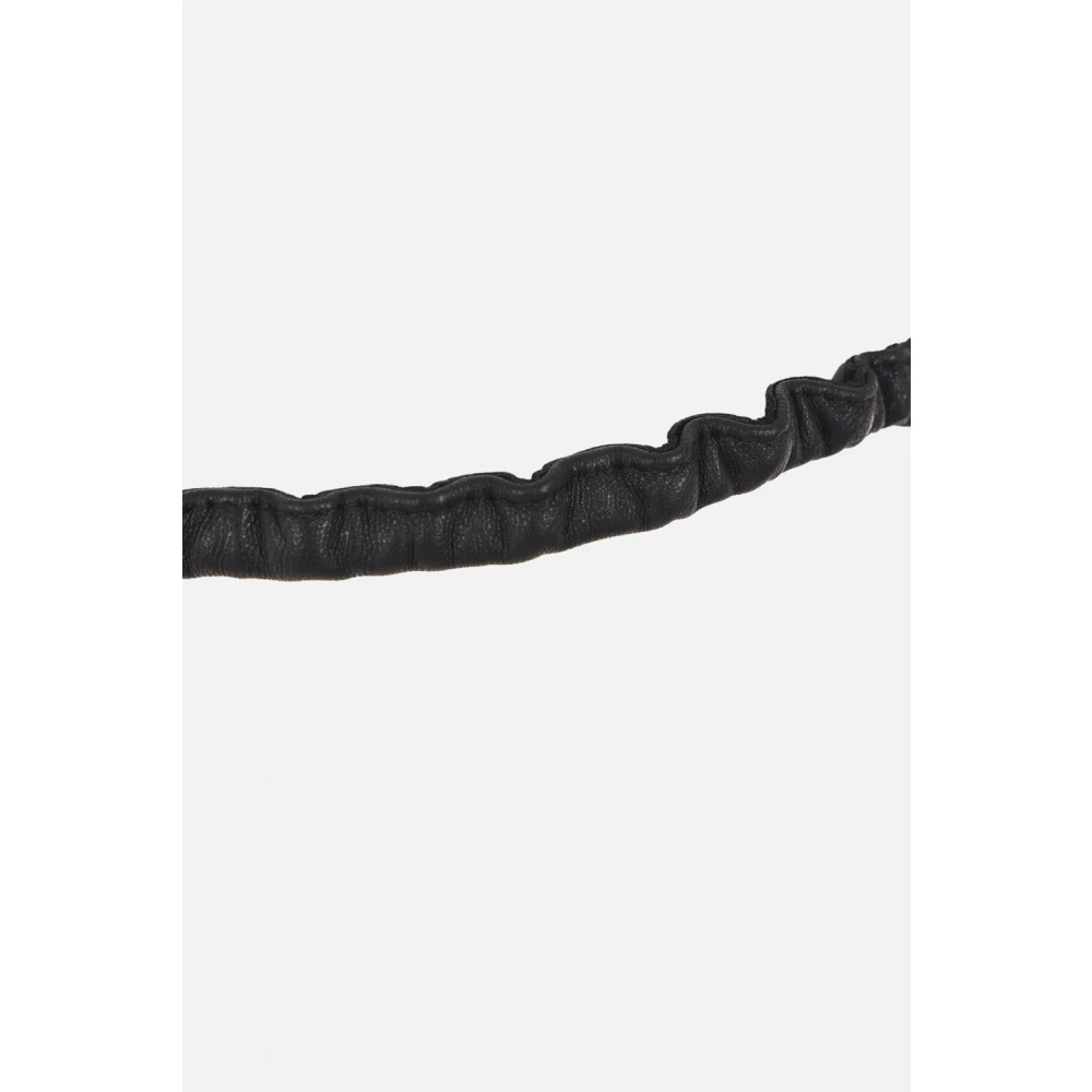 Rick Owens Zwarte Leren Bralette Top Black Dames