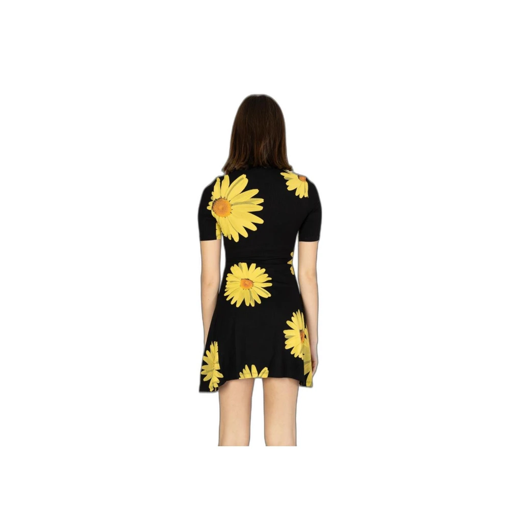 Desigual Zwarte Viscose Midi Jurk Black Dames