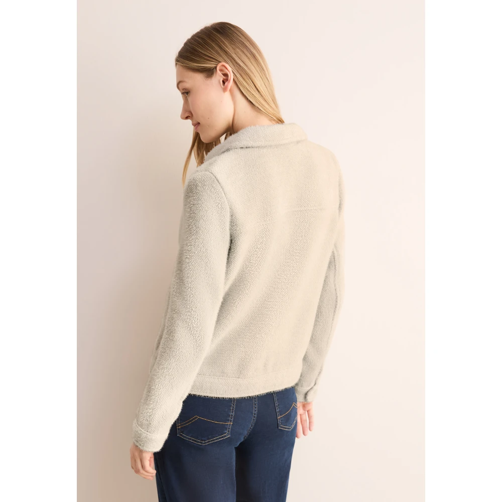 cecil Gezellige Jas met Hemdkragen en Zakken Beige Dames