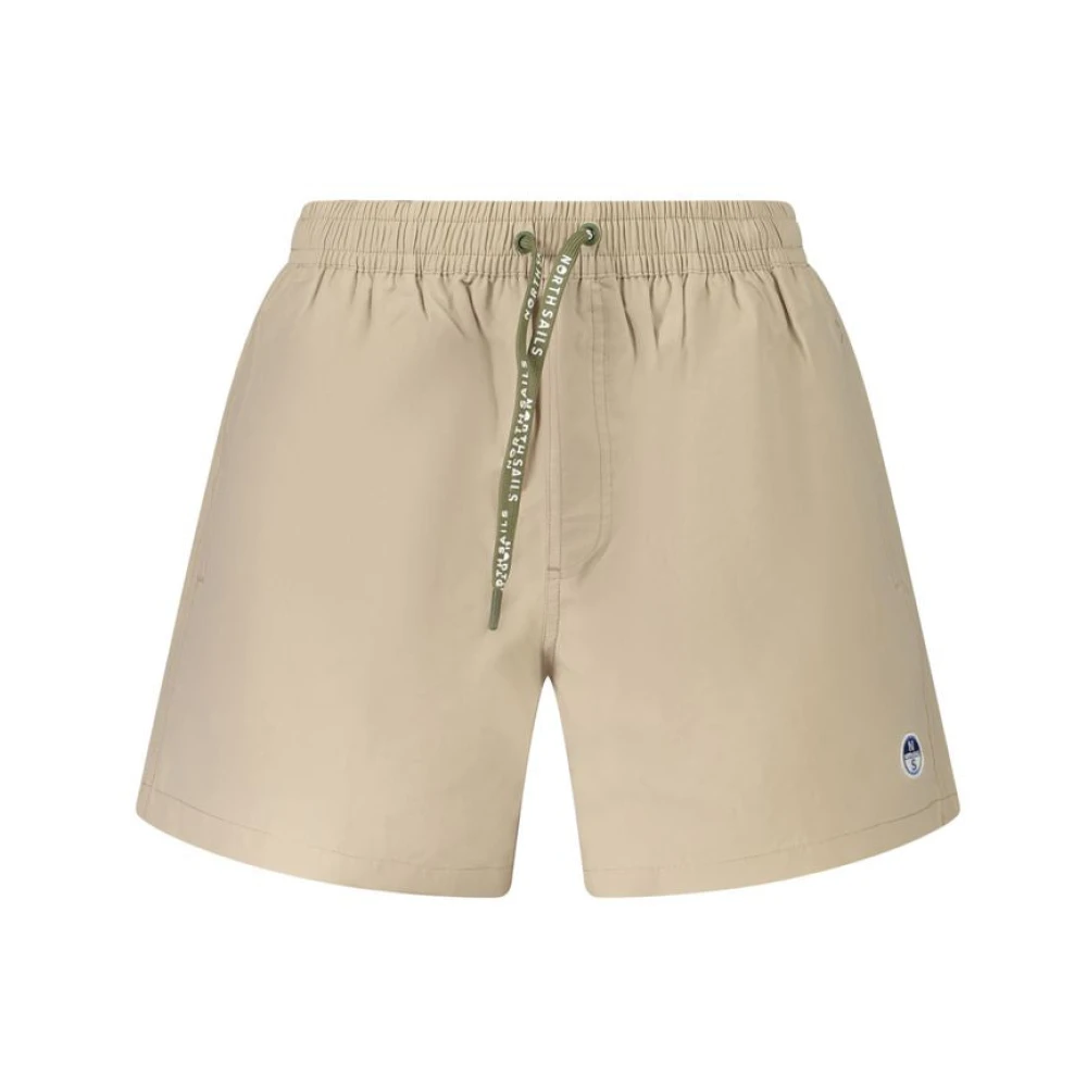 North Sails Men's Beige Beachwear,, Swim Boxer With Ocean Details 2XL