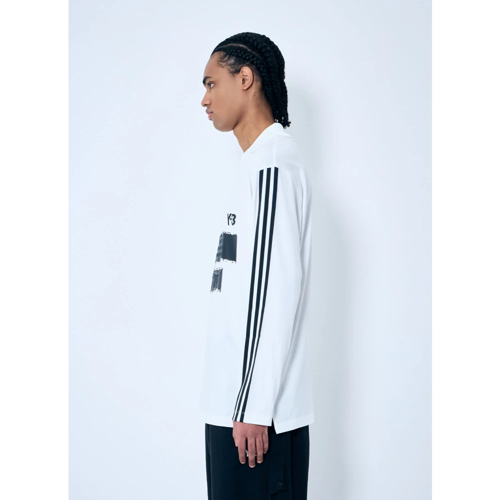Y-3 Polo Shirt met Logo Print White Heren