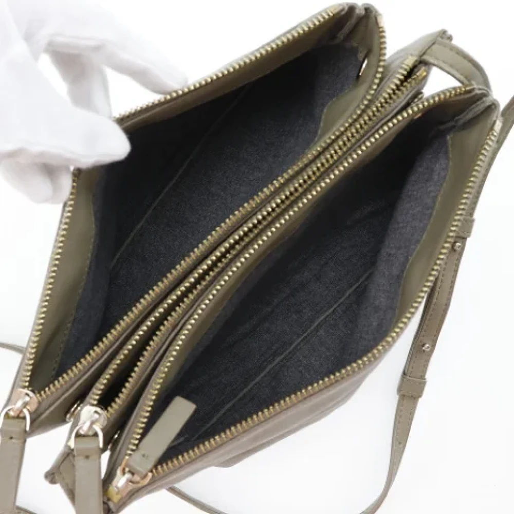 Celine Vintage Pre-owned Leather celine-bags Gray Dames