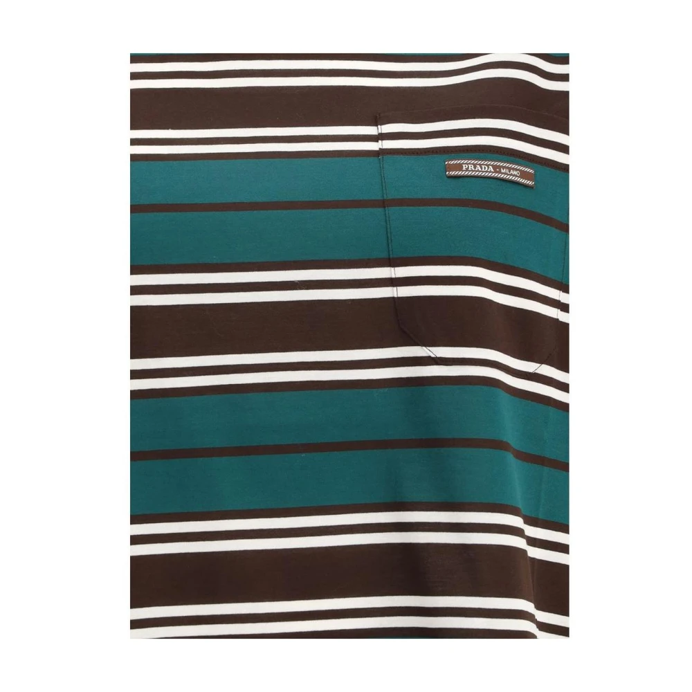 Prada Gestreept korte mouw Tee Multicolor Dames