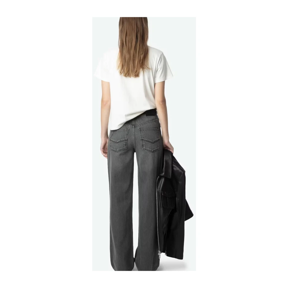 Zadig & Voltaire Hoge taille rechte pijp denim jeans Gray Dames