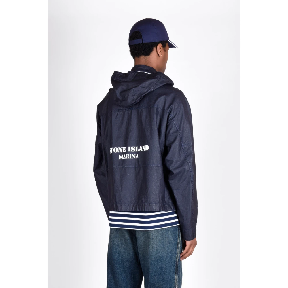 Stone Island Lichtgewicht Katoenmix Jas Blue Heren