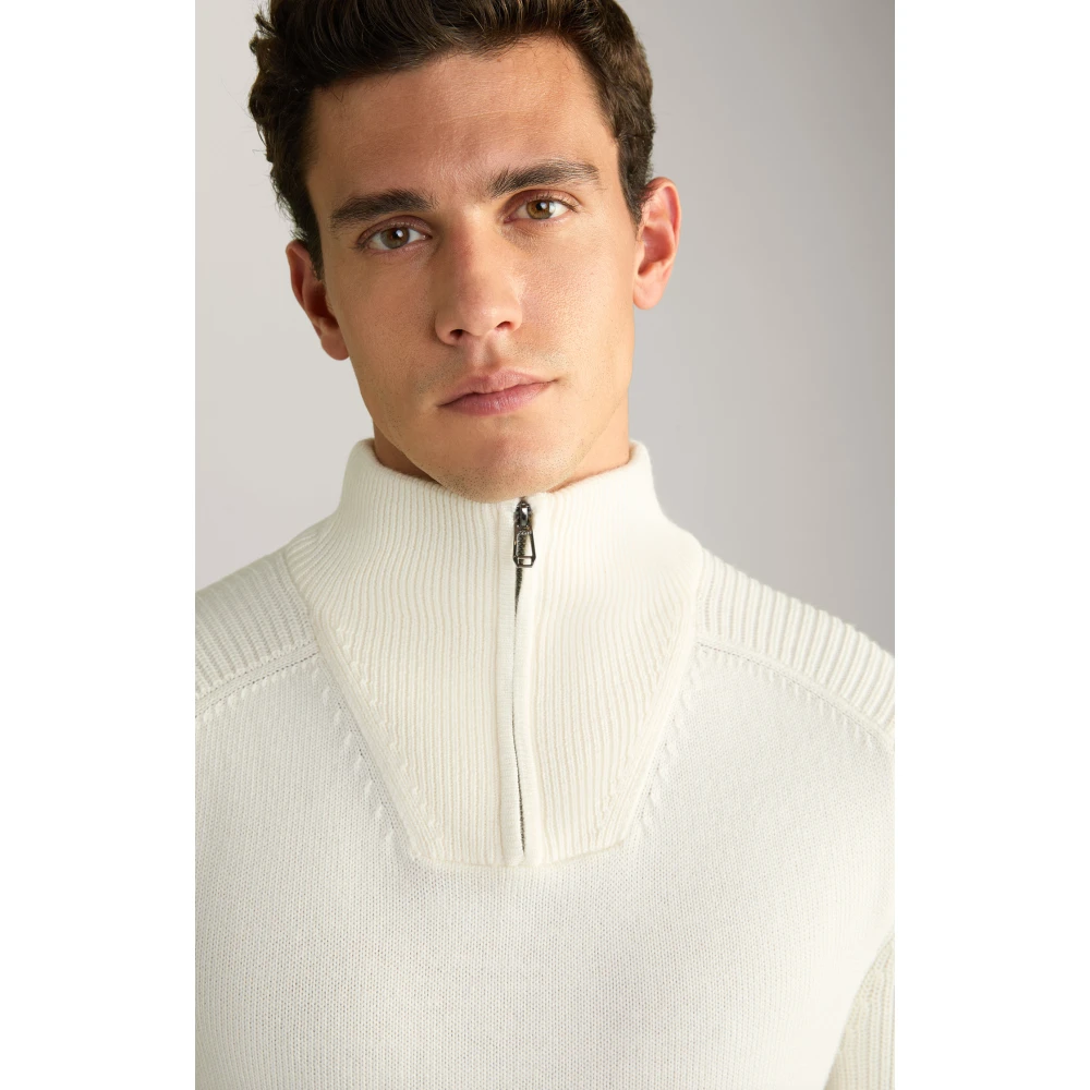 Joop! Heren trui met geribbeld ontwerp White Heren