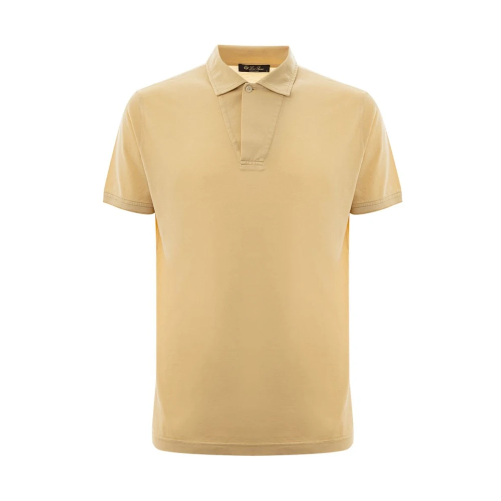 Loro Piana Geel Zijden Polo Shirt Yellow Heren
