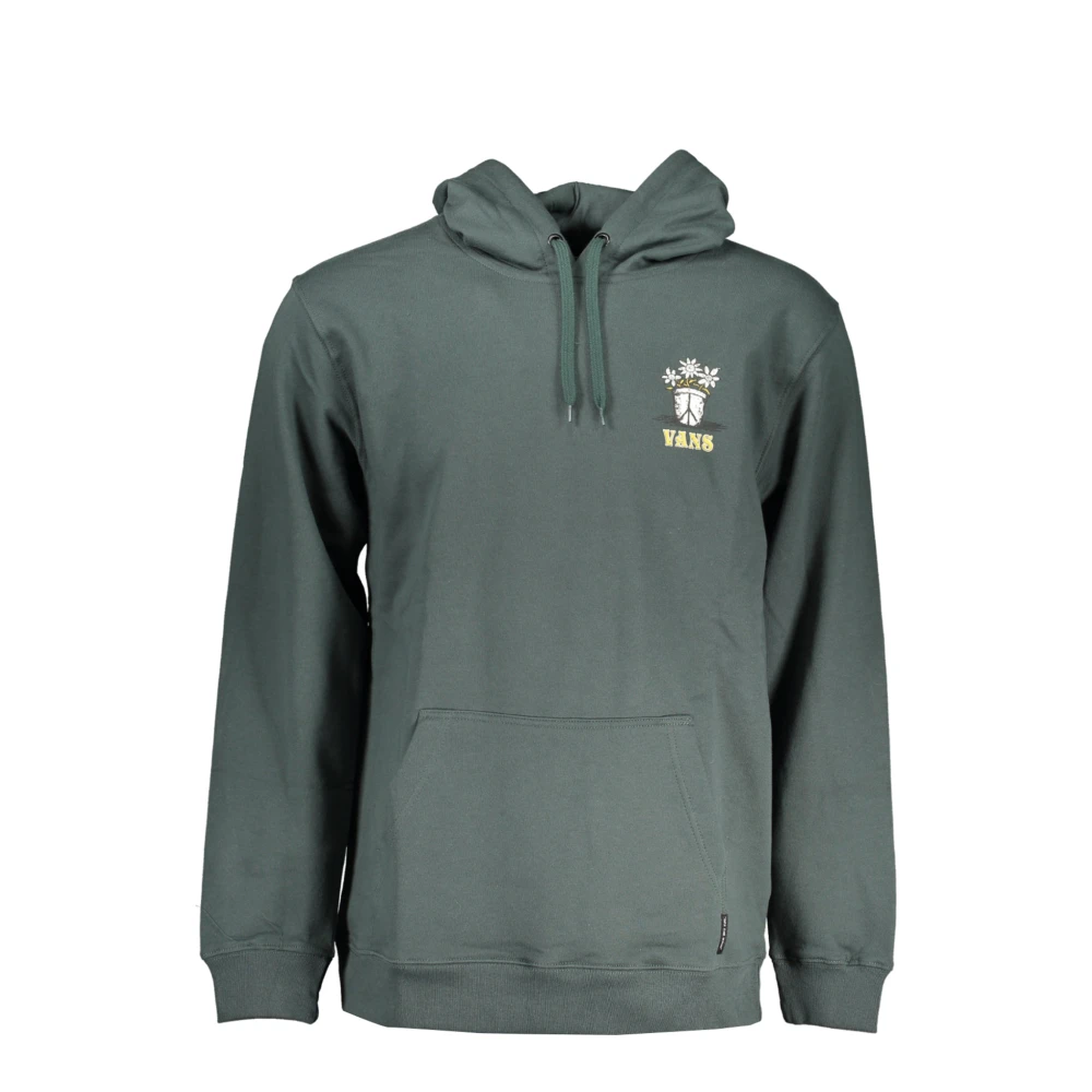 Vans Men's Green Hoodie With Print And Logo - Hoodies - S - Sweatshirts & Hoodies