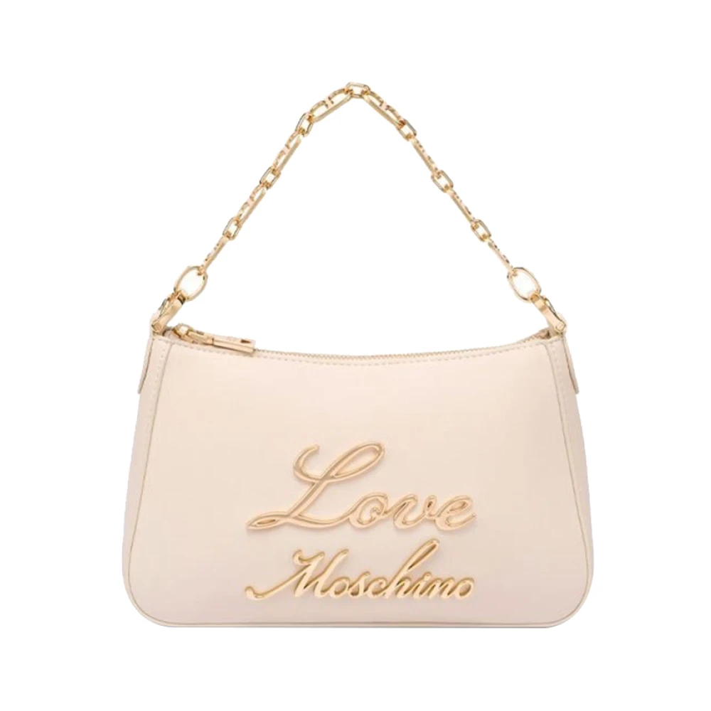 Moschino Ivoor Schoudertas Elegante Stijl Beige Dames