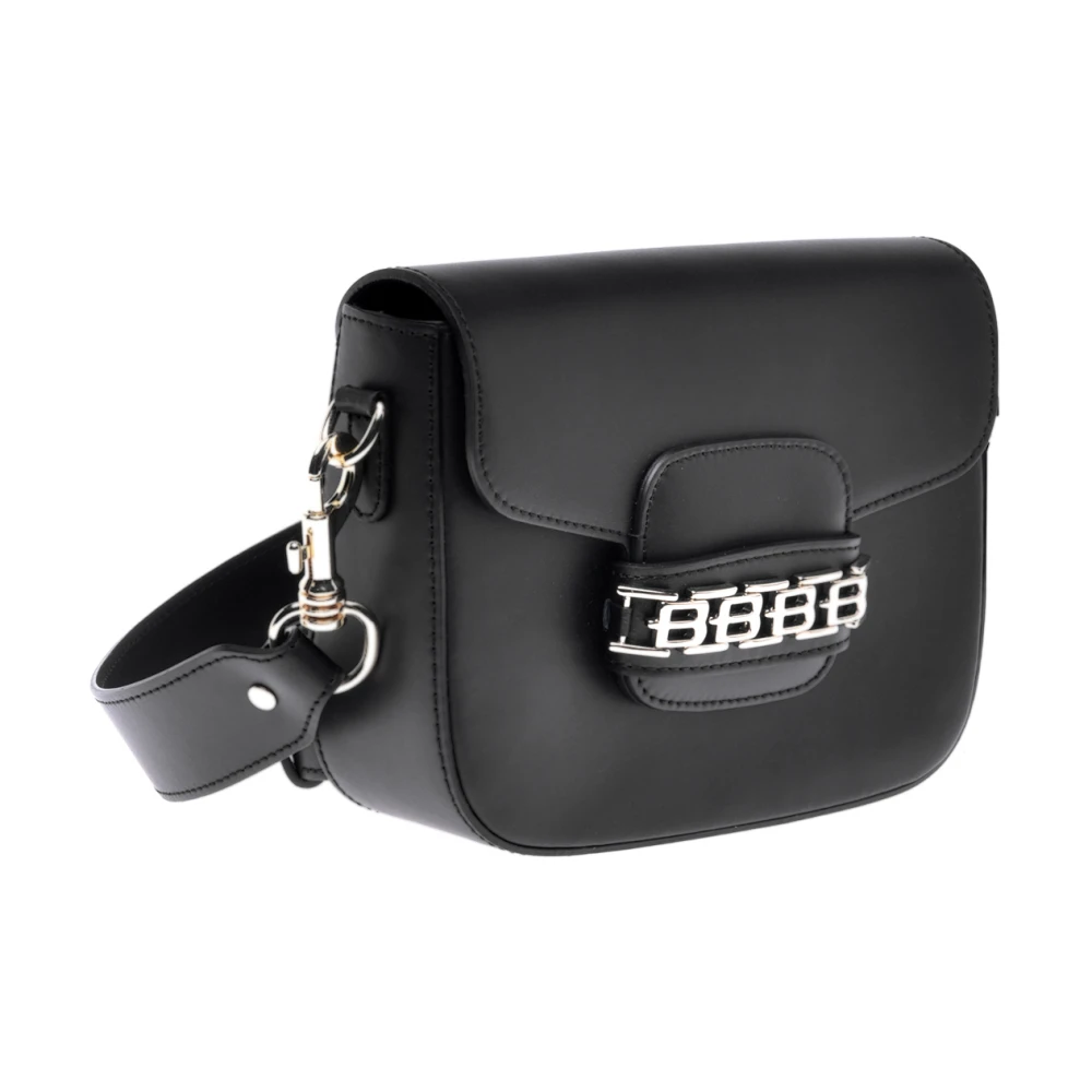 Baldinini Zwarte Kalfsleren Schoudertas Black Dames