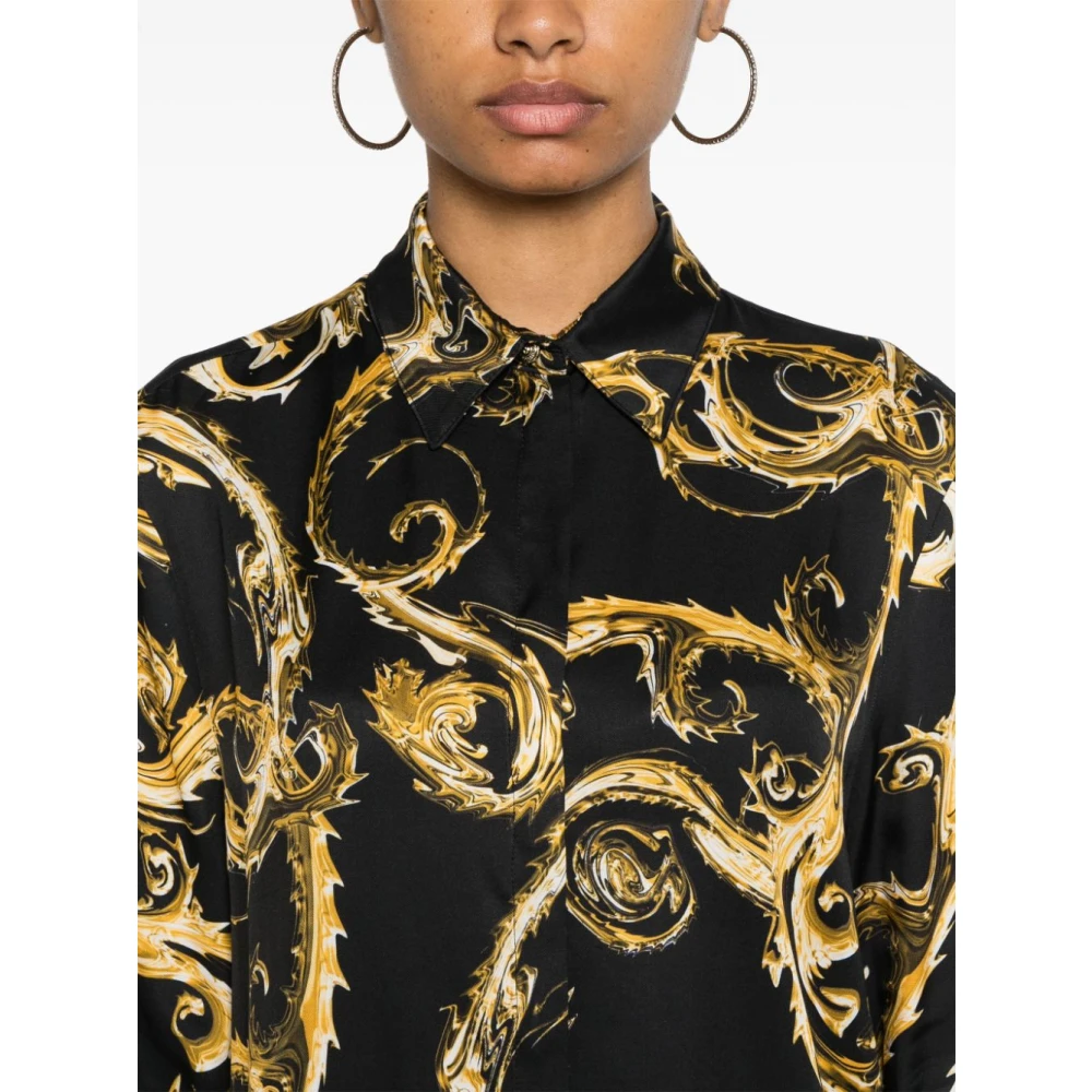 Versace Jeans Couture Zwarte shirts voor vrouwen Aw24 Multicolor Dames
