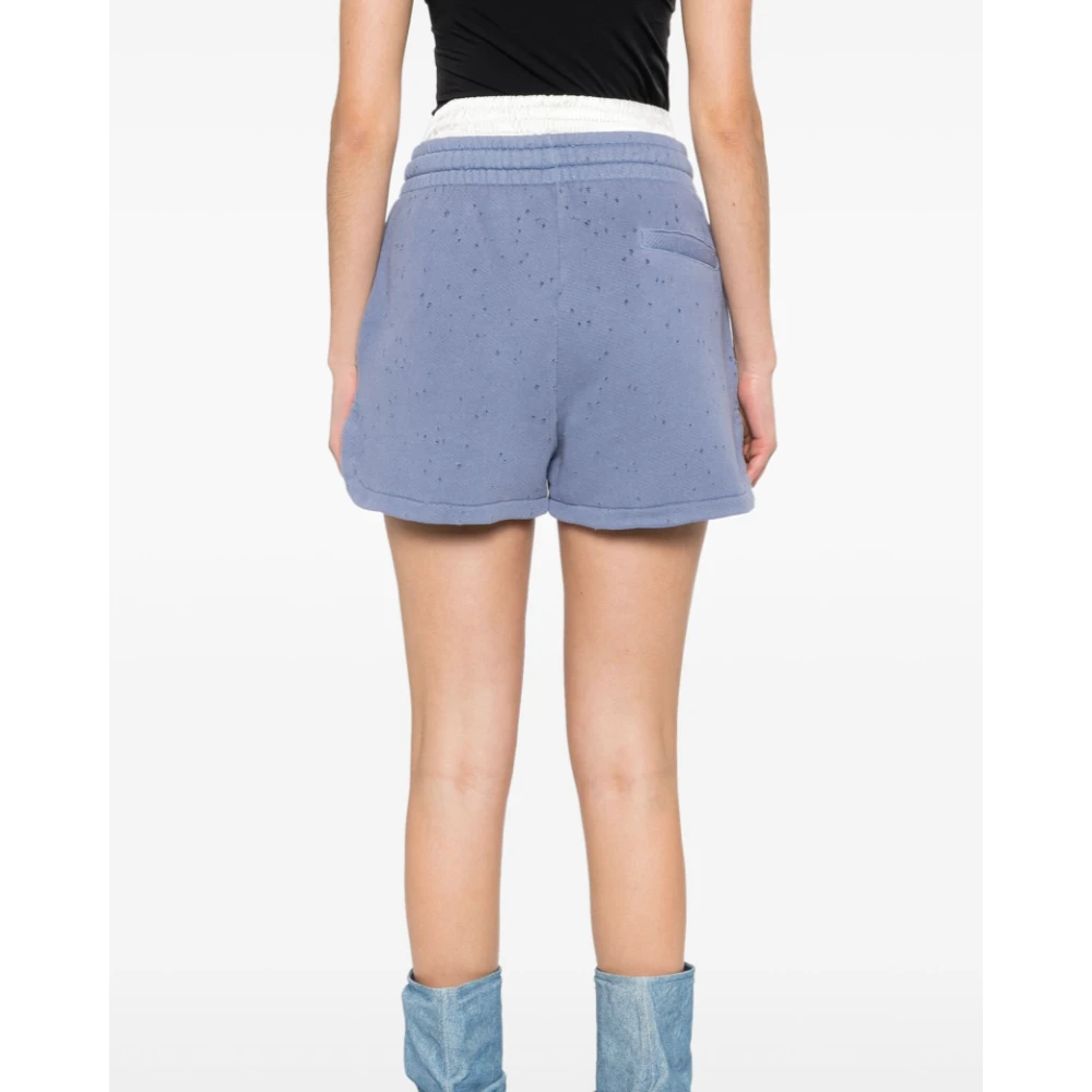 Halfboy Blauw Indigo Boxershorts met Laserbehandeling Blue Dames