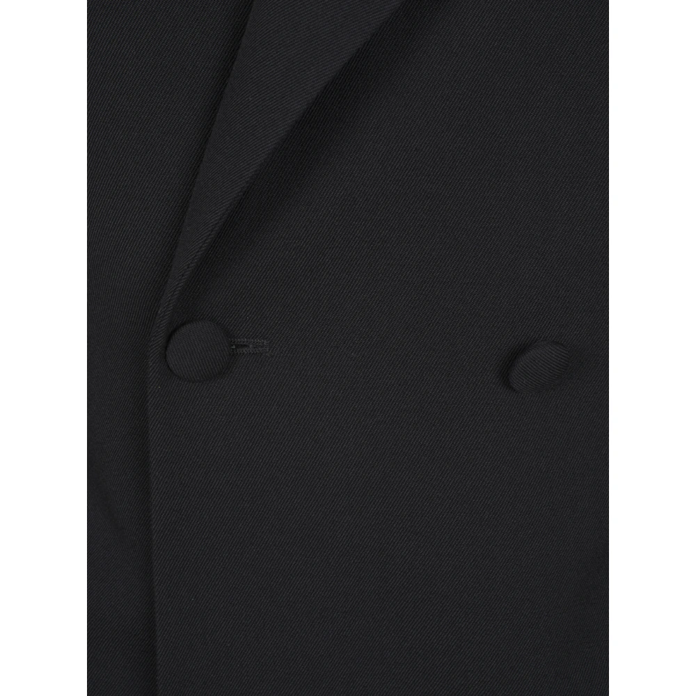 Balenciaga Zwarte jas met ronde schouder en getailleerde taille Black Dames