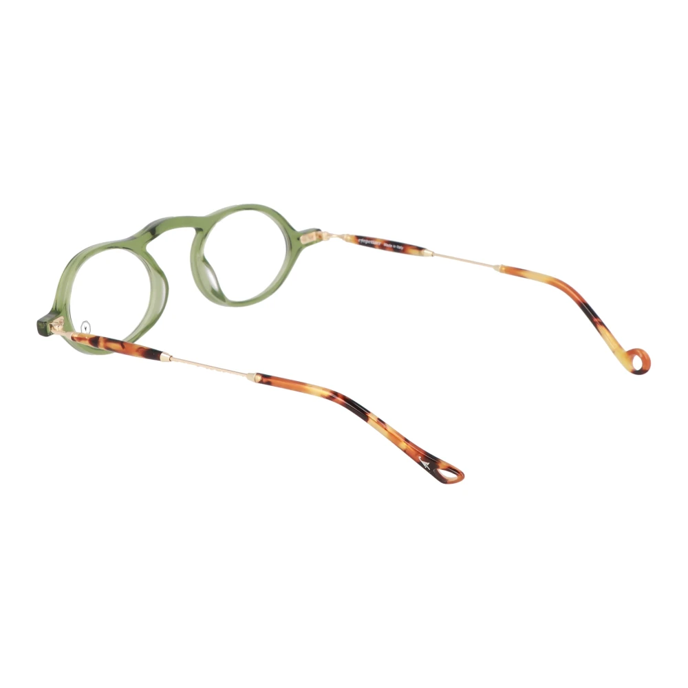 Eyepetizer Ronde metalen en acetaatbrillen Green Unisex