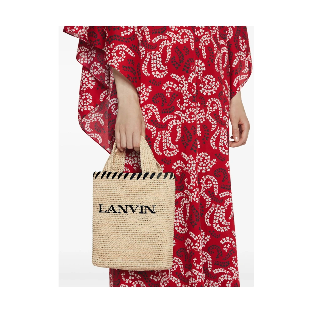 Lanvin Beige Schoudertas met Whipstitch-afwerking Beige Dames