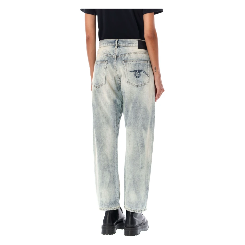 R13 Vintage Ash Blue Crossover Jeans Blue Dames