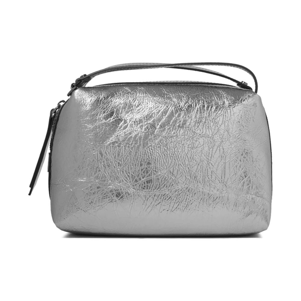 Gianni Chiarini Metallic Leren Handtas met Rits Gray Dames