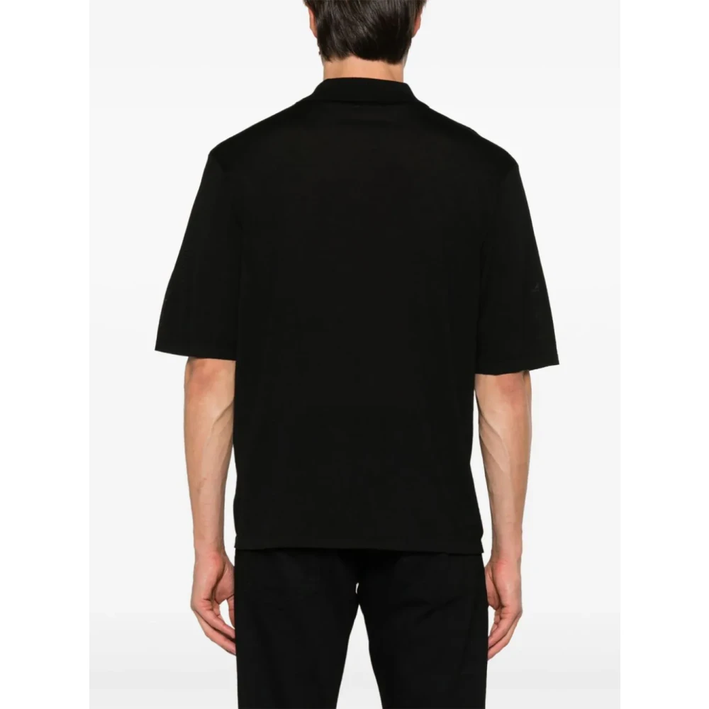 Saint Laurent Zwarte T-shirts en Polos met Cassandre Borduurwerk Black Heren