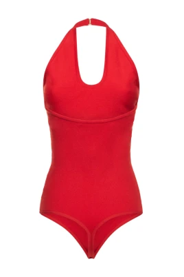 Stretch Cashmere Halter Bodysuit