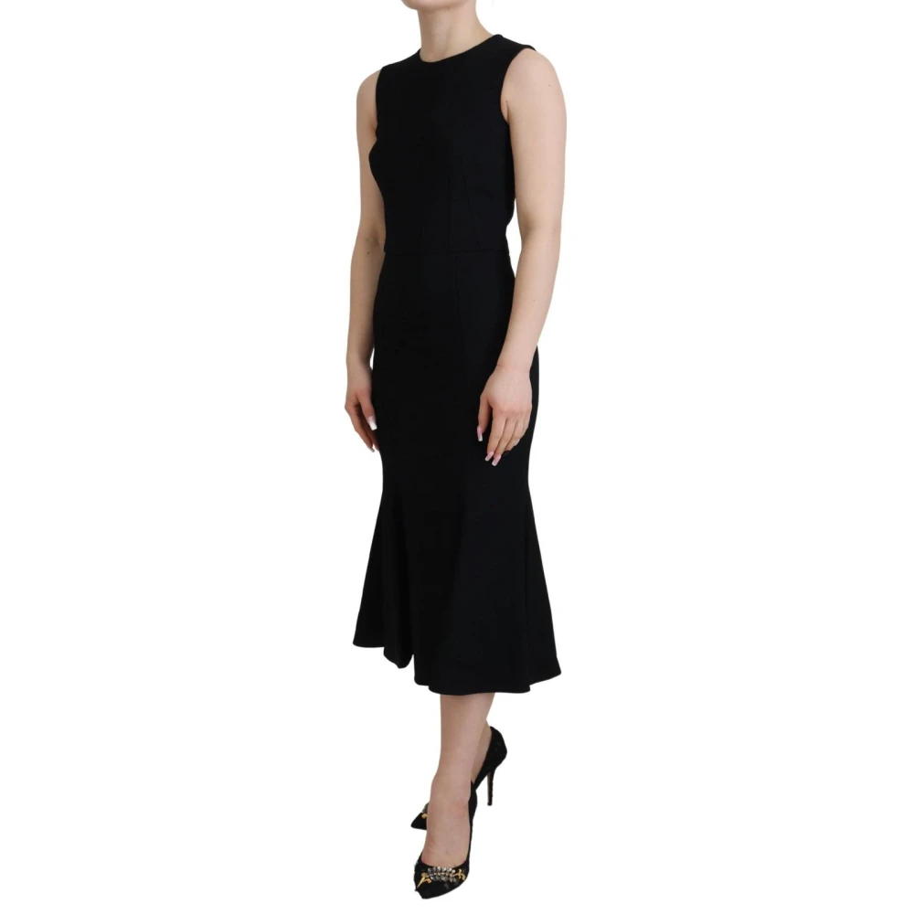 Dolce & Gabbana Black Womens Sheath Flare Viscose Dress - Size Medium - Image 3