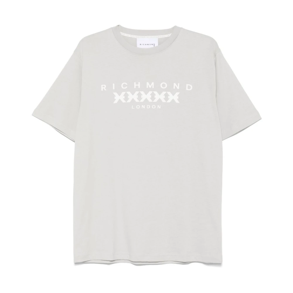 John Richmond Grijze Crew Neck T-shirts en Polos Gray Heren
