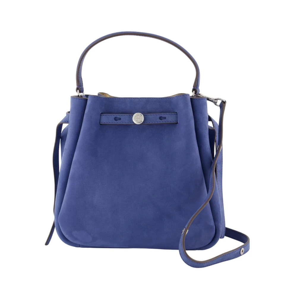 Tory Burch Women's Blue Romy Nubuck Bucket Bag - Bucket Bags - One Size - Bags