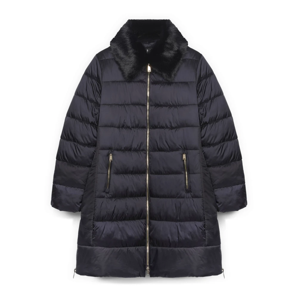 Fiorella Rubino Donna Nero Piumino Bimaterico Con Imbottitura In Sorona® Aura