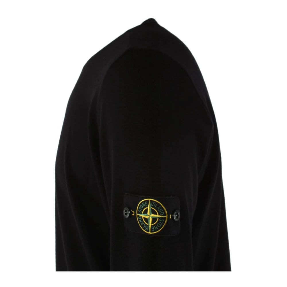 Stone Island Zwarte Wollen Trui voor Heren Black Heren