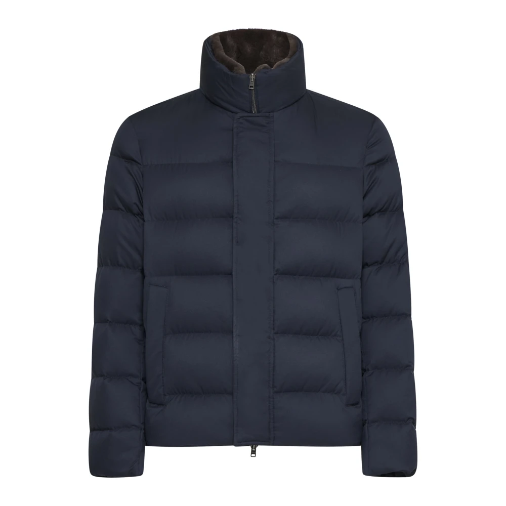 Herno Men's Blue Winter Coat With Goose Down