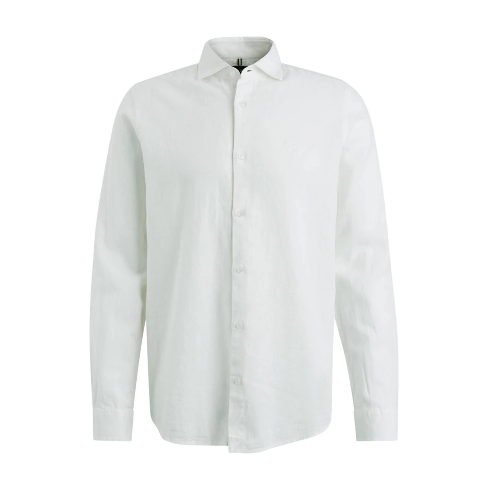 Vanguard Linnen Katoen Lange Mouw Shirt White Heren
