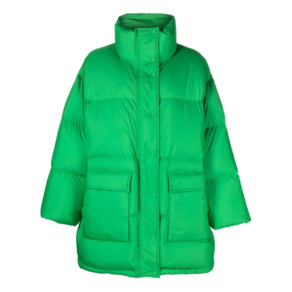 Stand Studio Women's Green Puffer & Down Coat - Down Jackets - Xs - Jackets