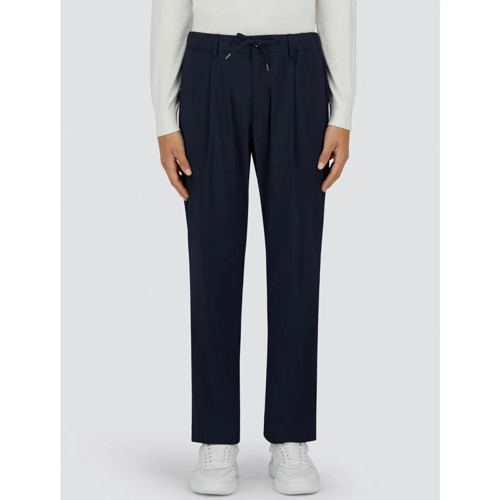 Herno Blauwe Elastische Taille Broek Blue Heren