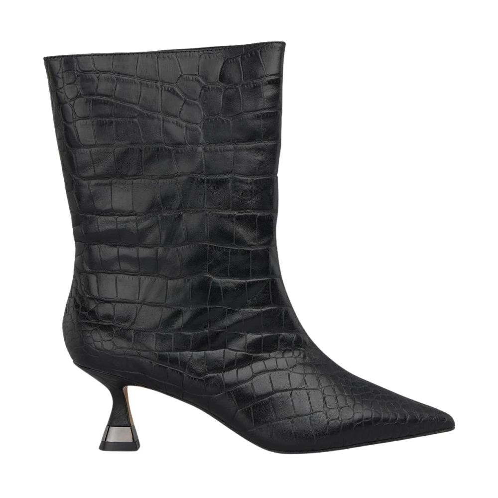 Alma En Pena Svart Metallisk Klack Ankel Boot