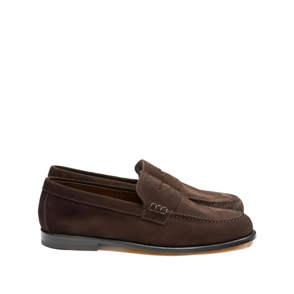 Doucal's Men's Brown Loafers, 9 Uk, Dark Flat Shoes