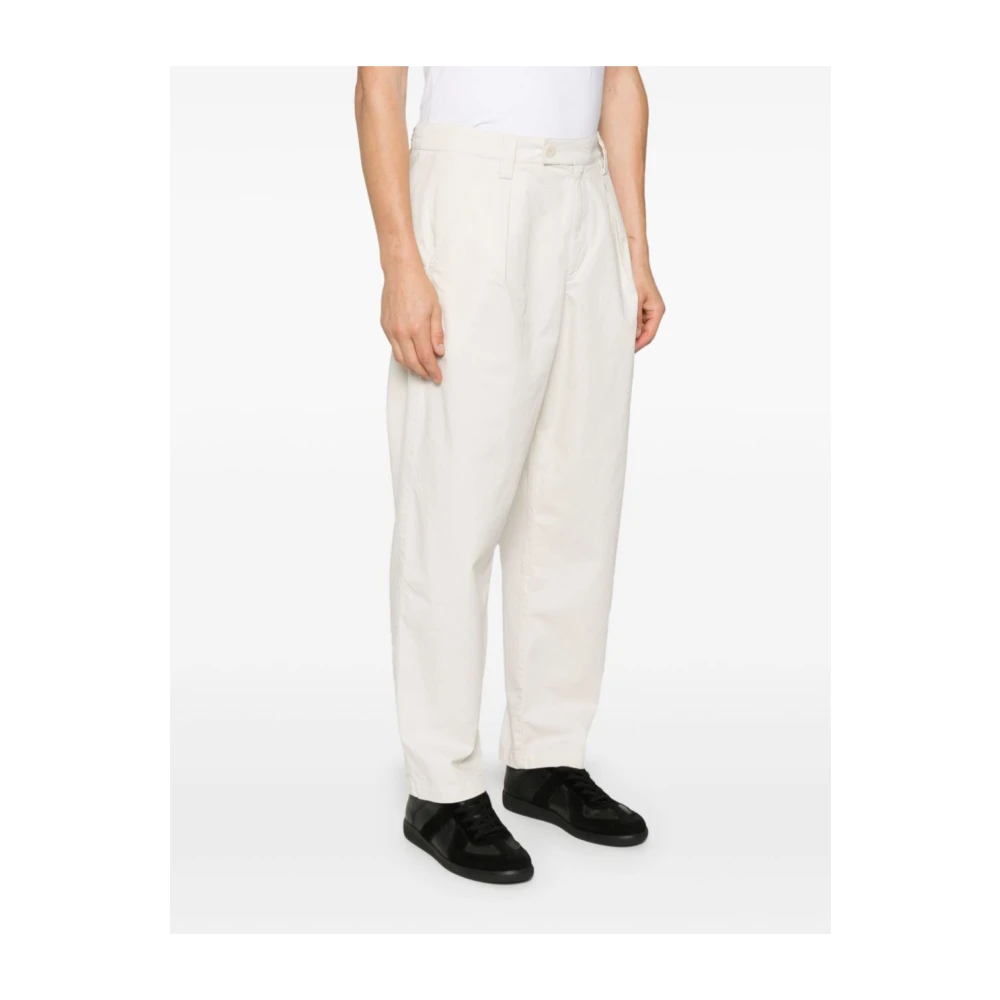 A.p.c. Craie Katoenen Broek Geplooide Details Beige Heren