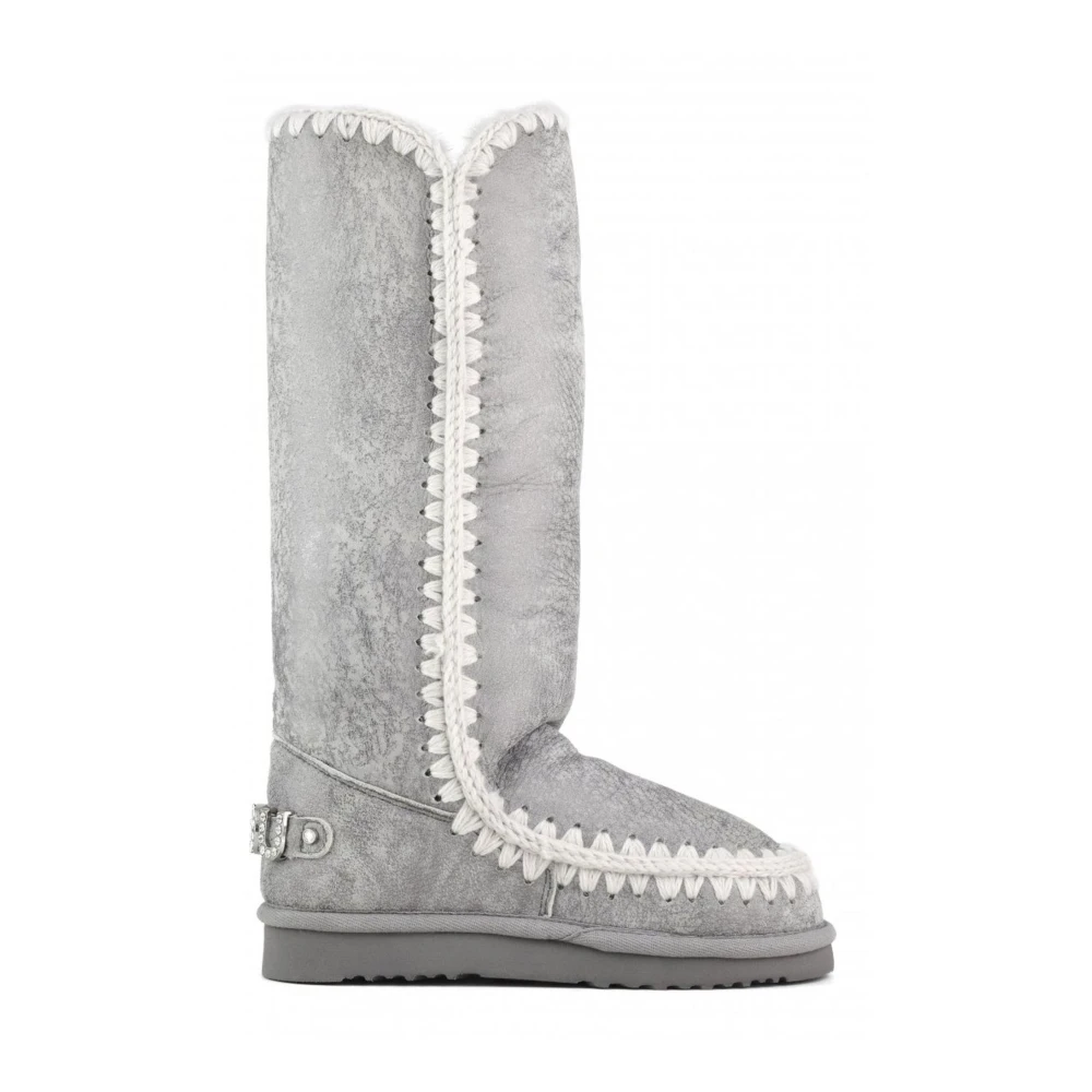 Mou Zilveren Glitter Eskimo Laarzen Gray Dames