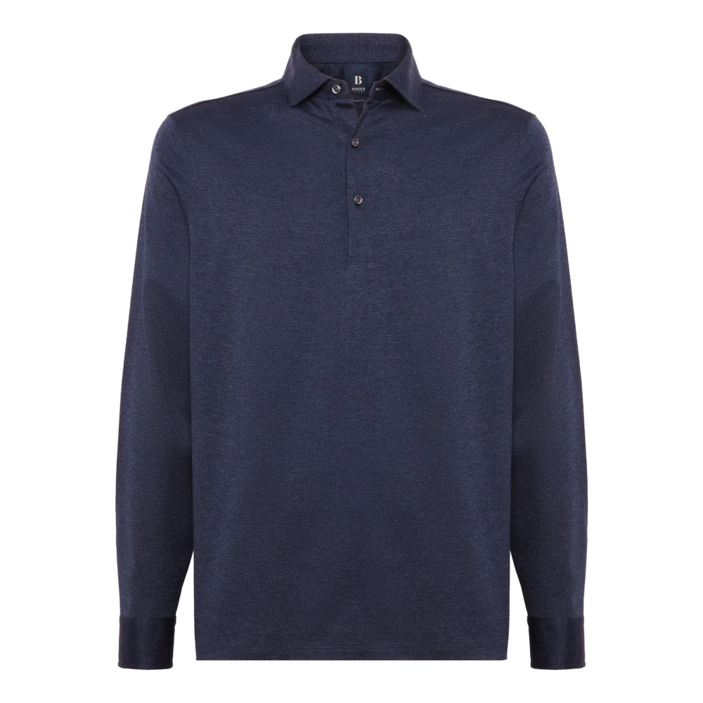 Boggi Milano B Jersey Polo Shirt Van Katoenen Jersey Regular Fit Blue Heren