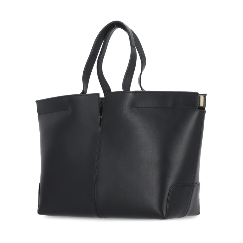 TOD'S Zwarte Leren Winkelmand met Clutch Black Dames