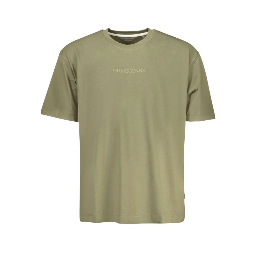 Guess Men's Green T-Shirts, Xl, Embroidered Logo T-Shirt