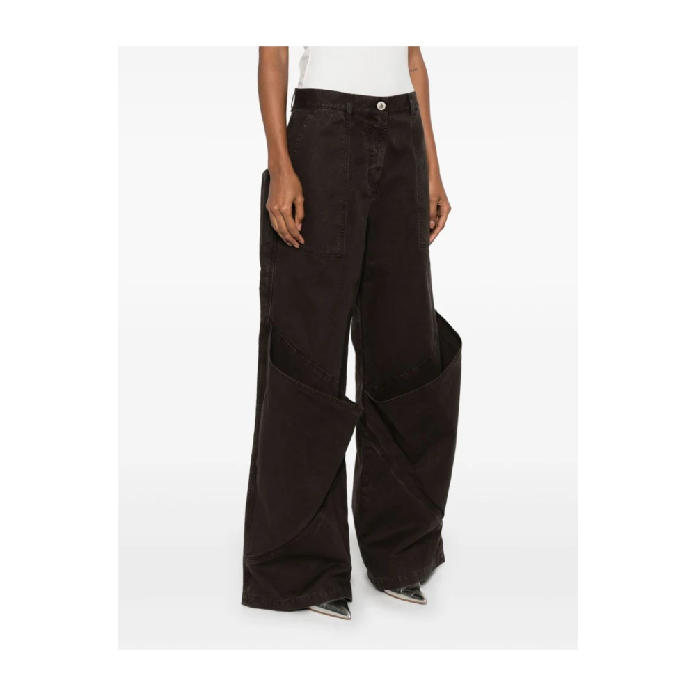 The Attico Wijde Broek Lange Pant Brown Dames