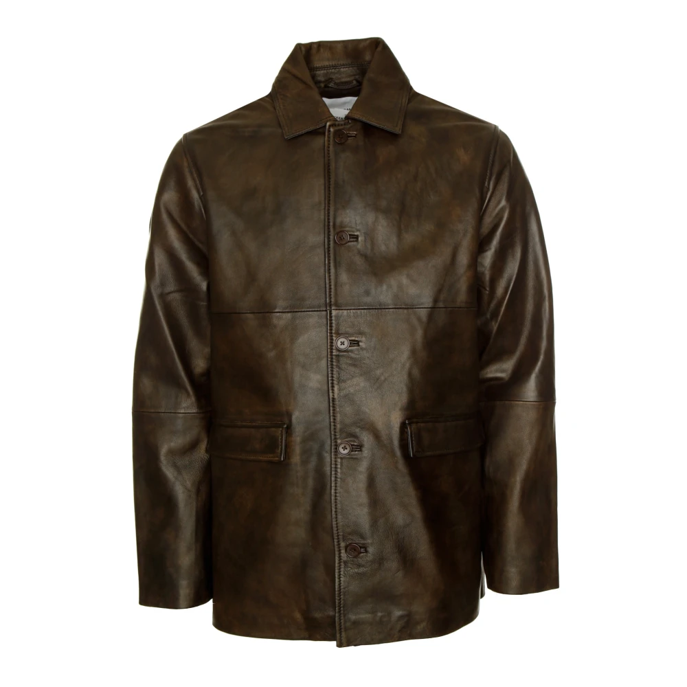 Samsøe Klassieke leren jas Brown Heren