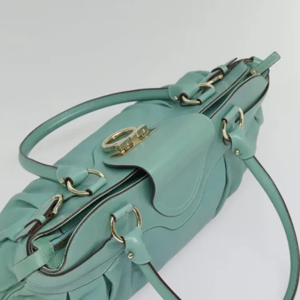 Salvatore Ferragamo Pre-owned Leather handbags Green Dames